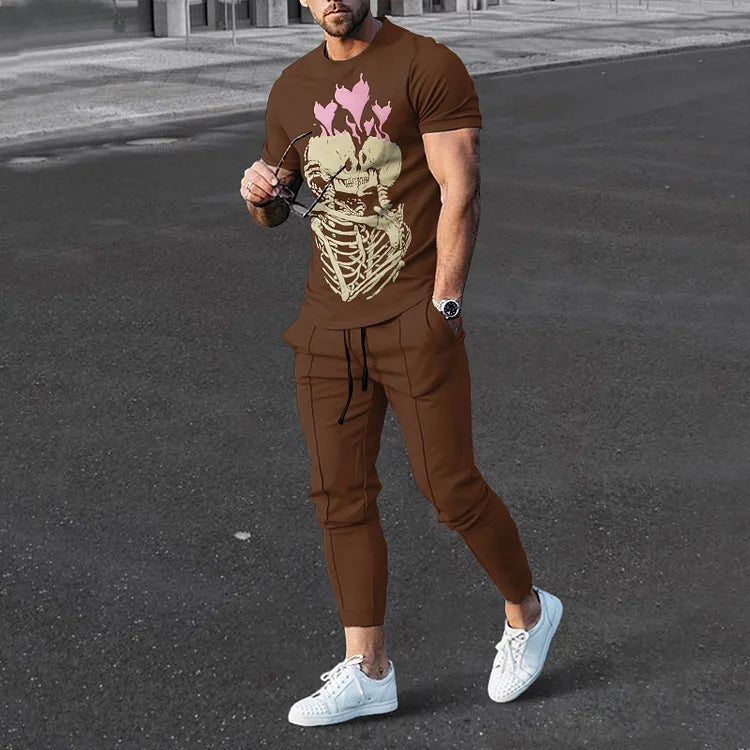 Short Sleeve Casual Two-piece Set - DUVAL