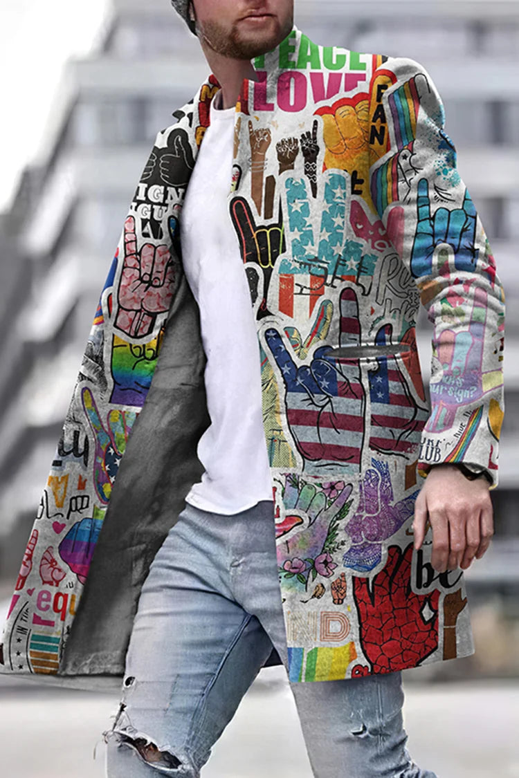 Fashion Street Love And Peace Coat - DUVAL