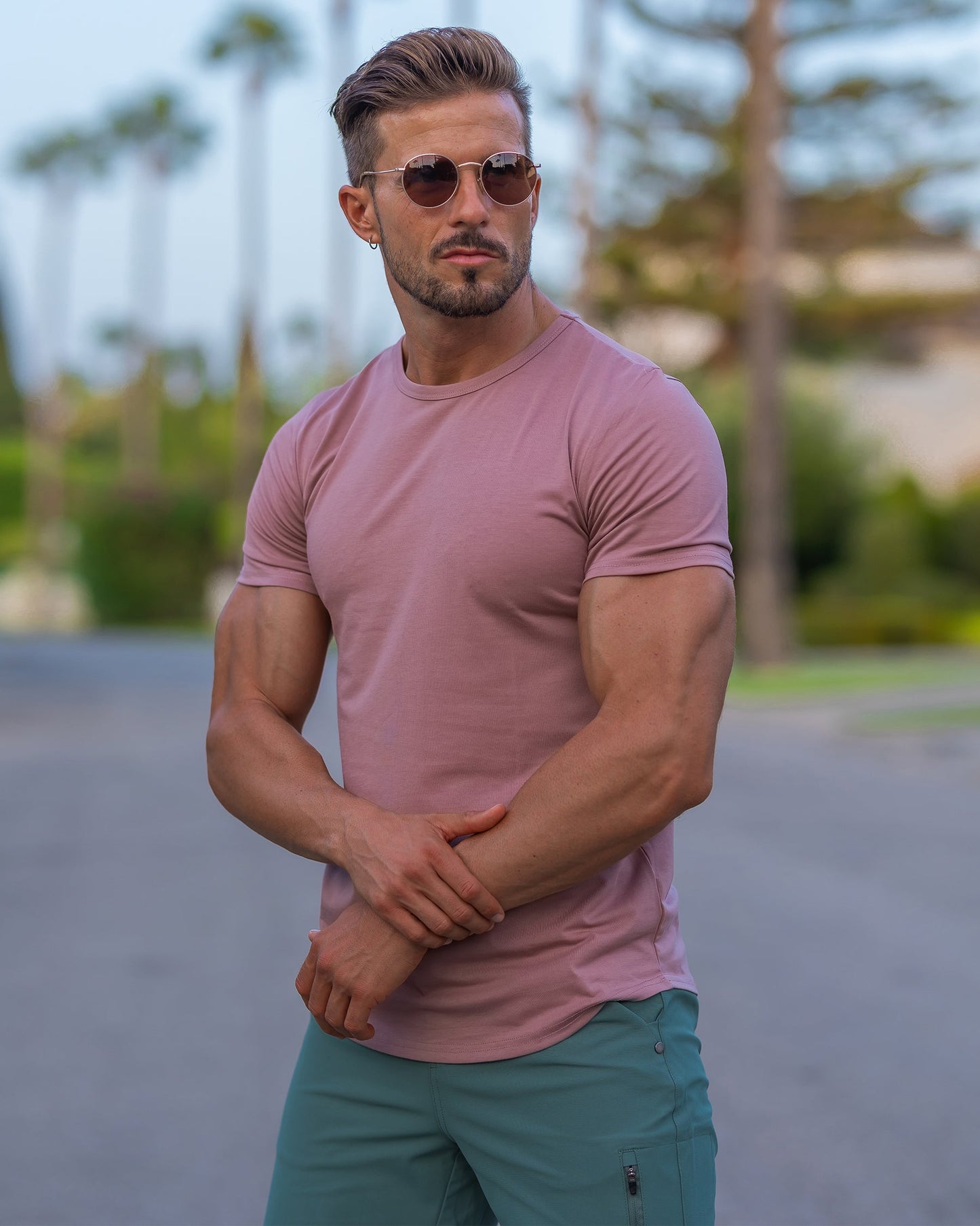 All Day Elite Curve-Hem Tee Stretch Short Sleeve