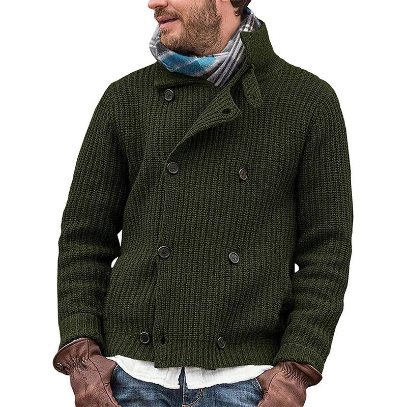 men's-solid-color-button-knit-jacket