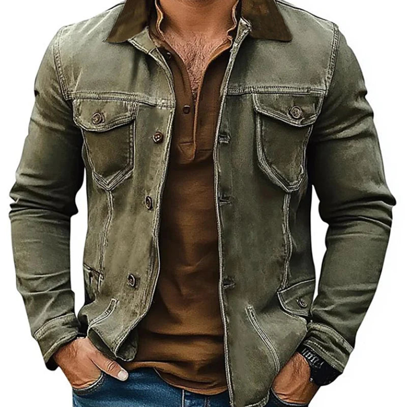 Men's Distressed Denim Jacket