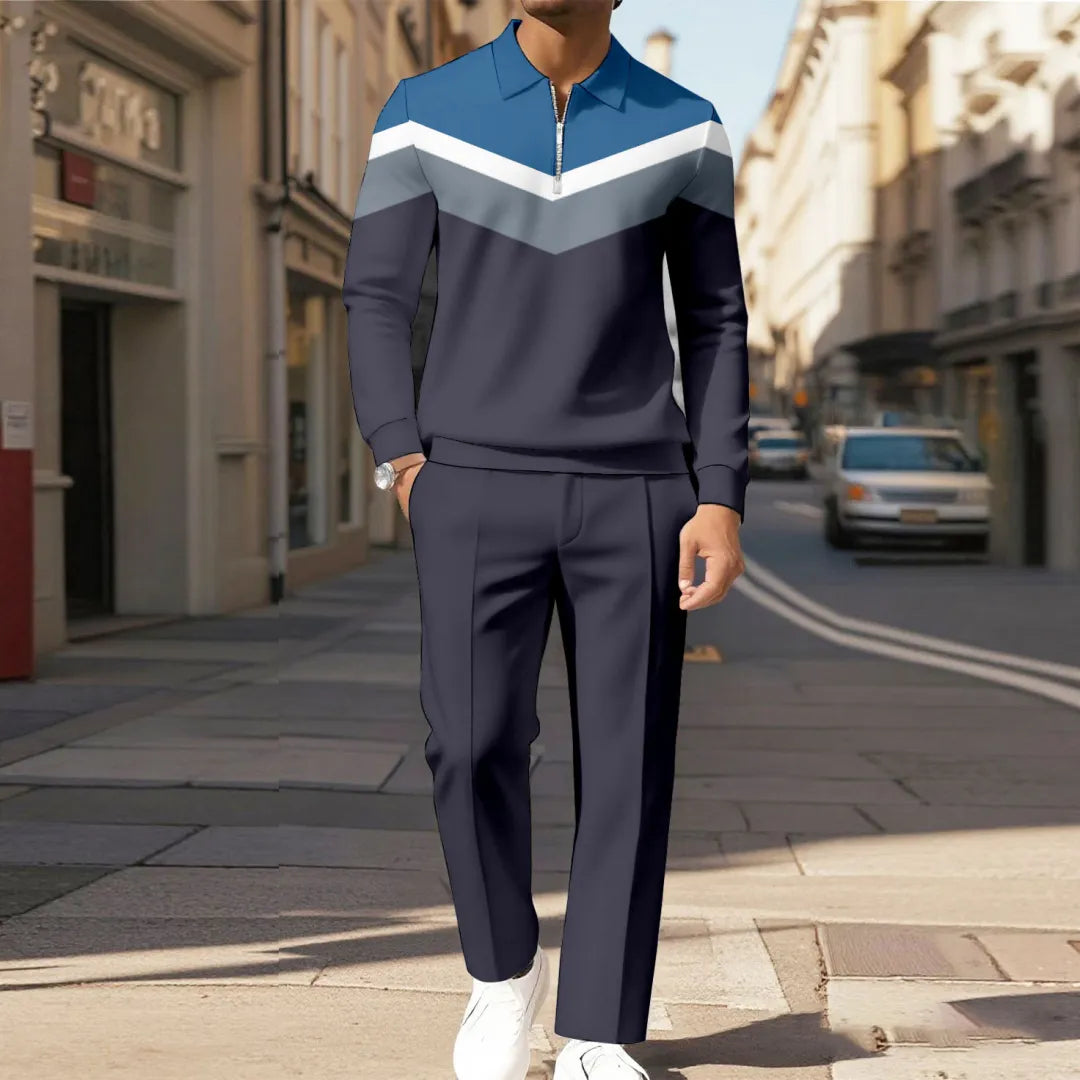 Modern Quarter Zip Two-Piece Set