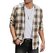 Trendy Multicolor Check Casual Hooded Shirt Jacket