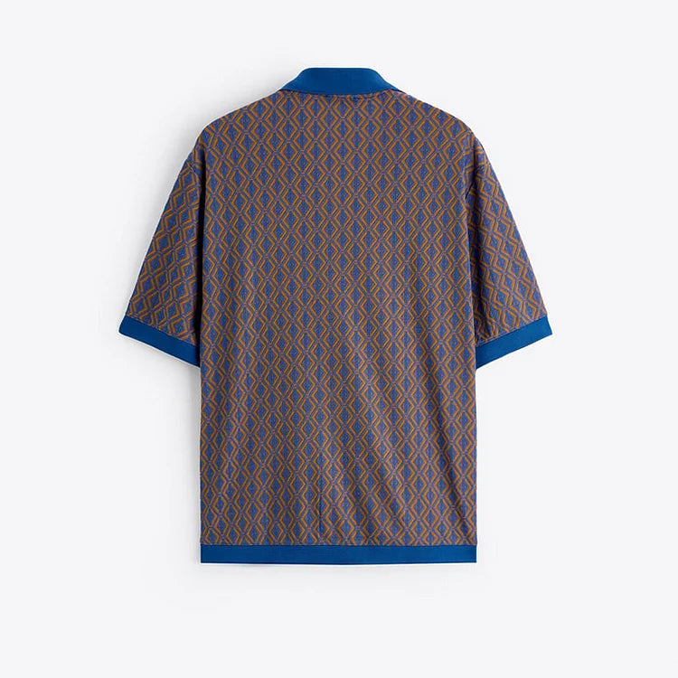 Geometric Rhombus Print Vacation Shirt And Shorts Co-Ord - DUVAL