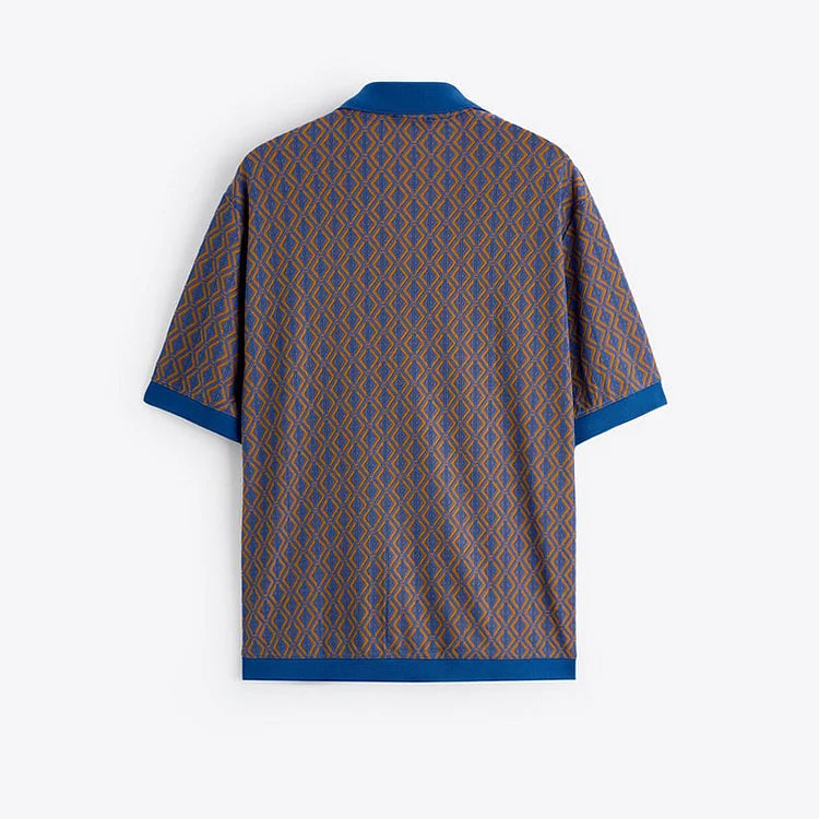 Geometric Rhombus Print Vacation Shirt And Shorts Co-Ord
