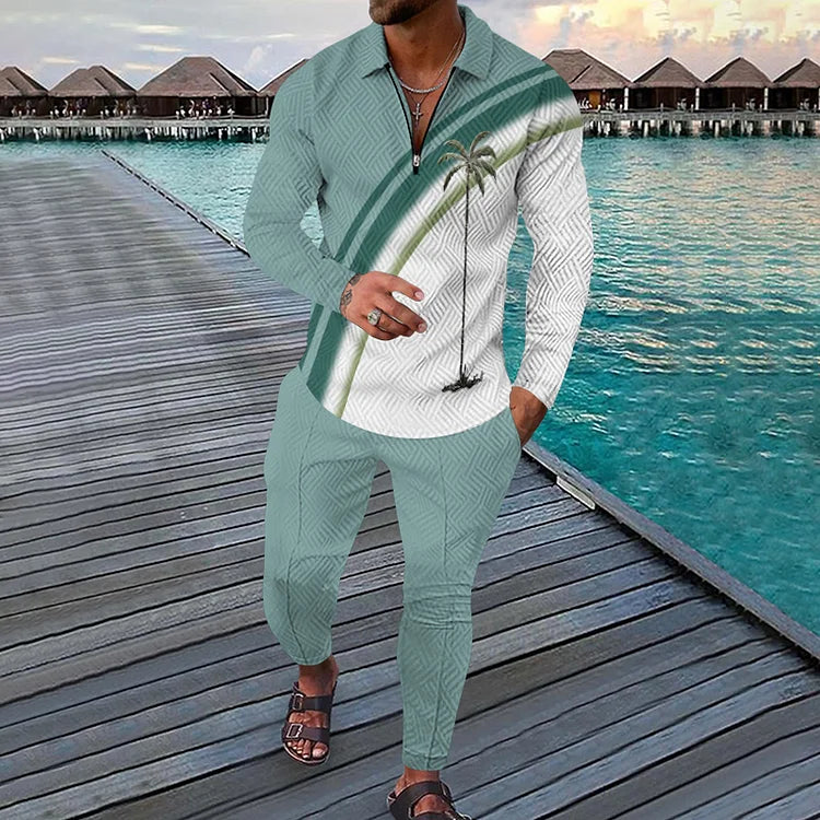 Tropicana Long Sleeve Polo Suit - DUVAL