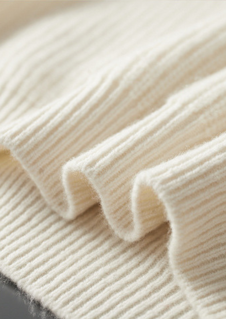 Pure Extra-Fine Merino Wool Ribbed Raglan Crewneck