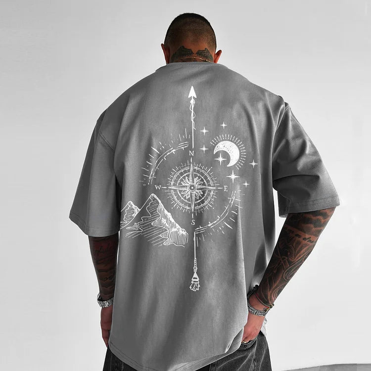 Oversize Sun Moon Stars Tee - DUVAL