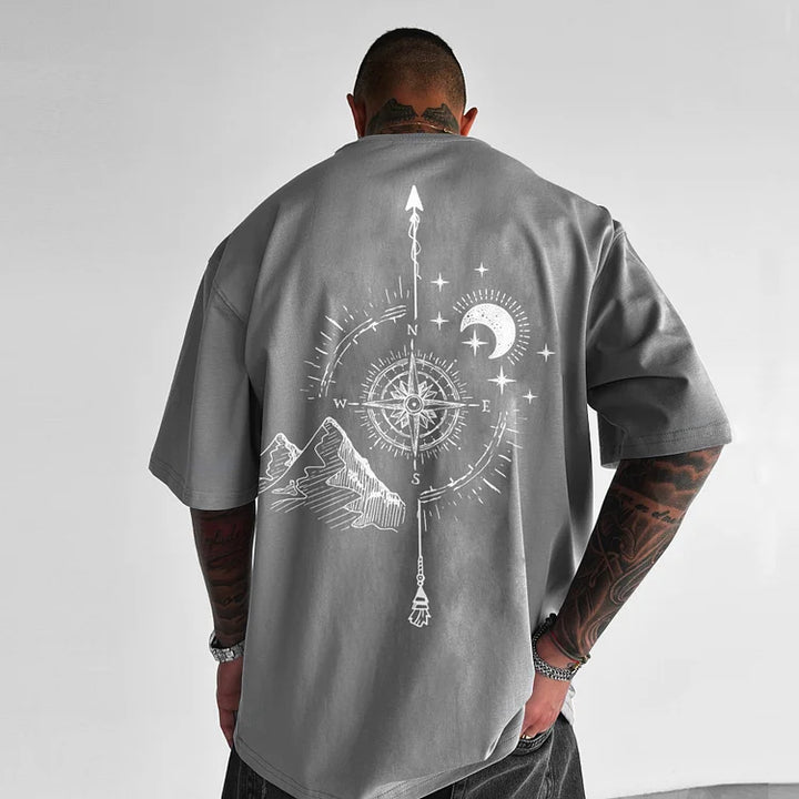 Oversize Sun Moon Stars Tee - DUVAL