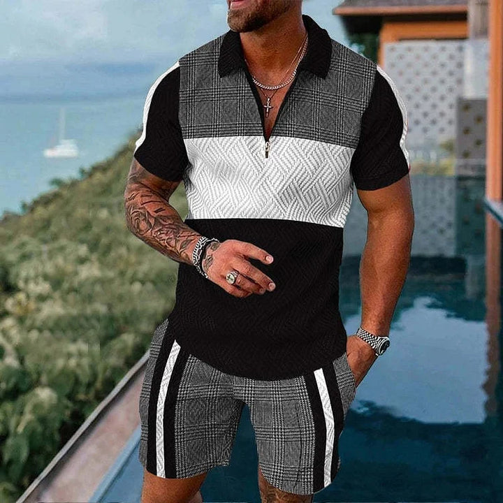 Block Boy Polo Shirt And Shorts Co-Ord - DUVAL