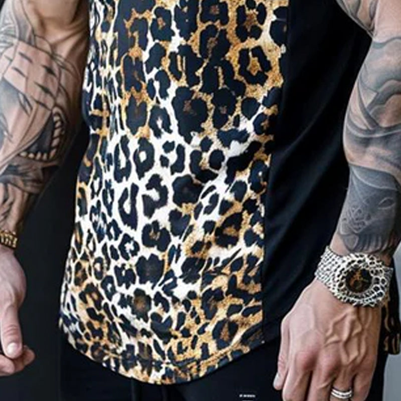 men's-casual-round-neck-leopard-print-patchwork-tank-top