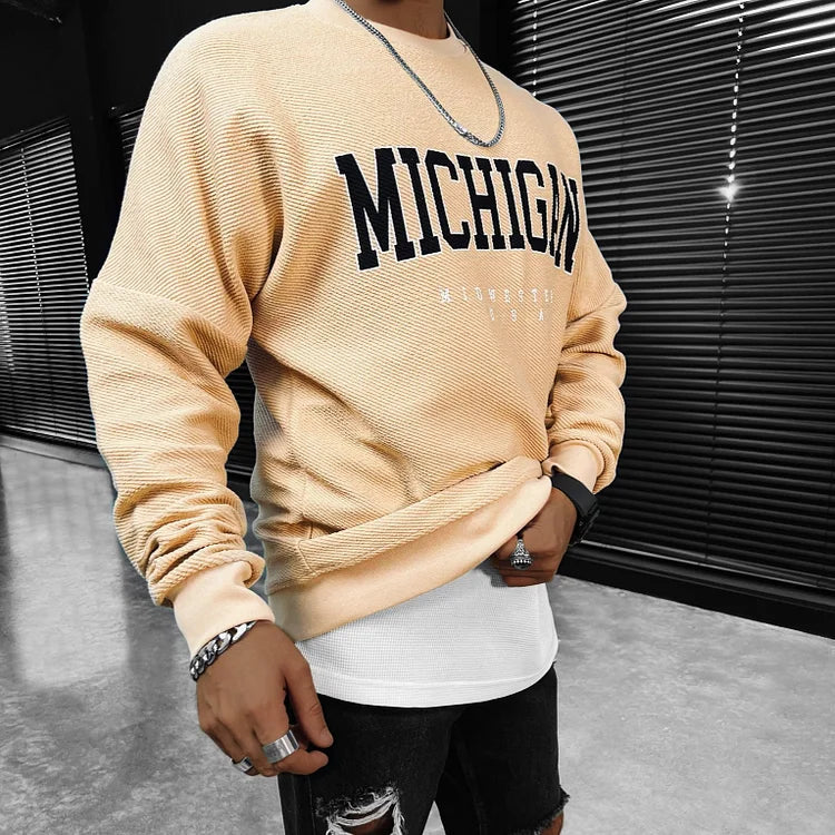 Michigan Loose Crew Neck Sweatshirt - DUVAL
