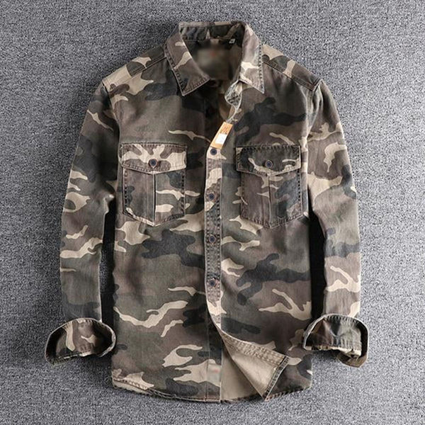 WASHED CAMO CARGO SHIRT