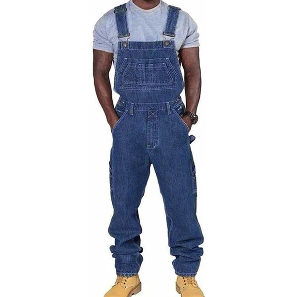 Casual Denim Multi-pocket Loose Overalls