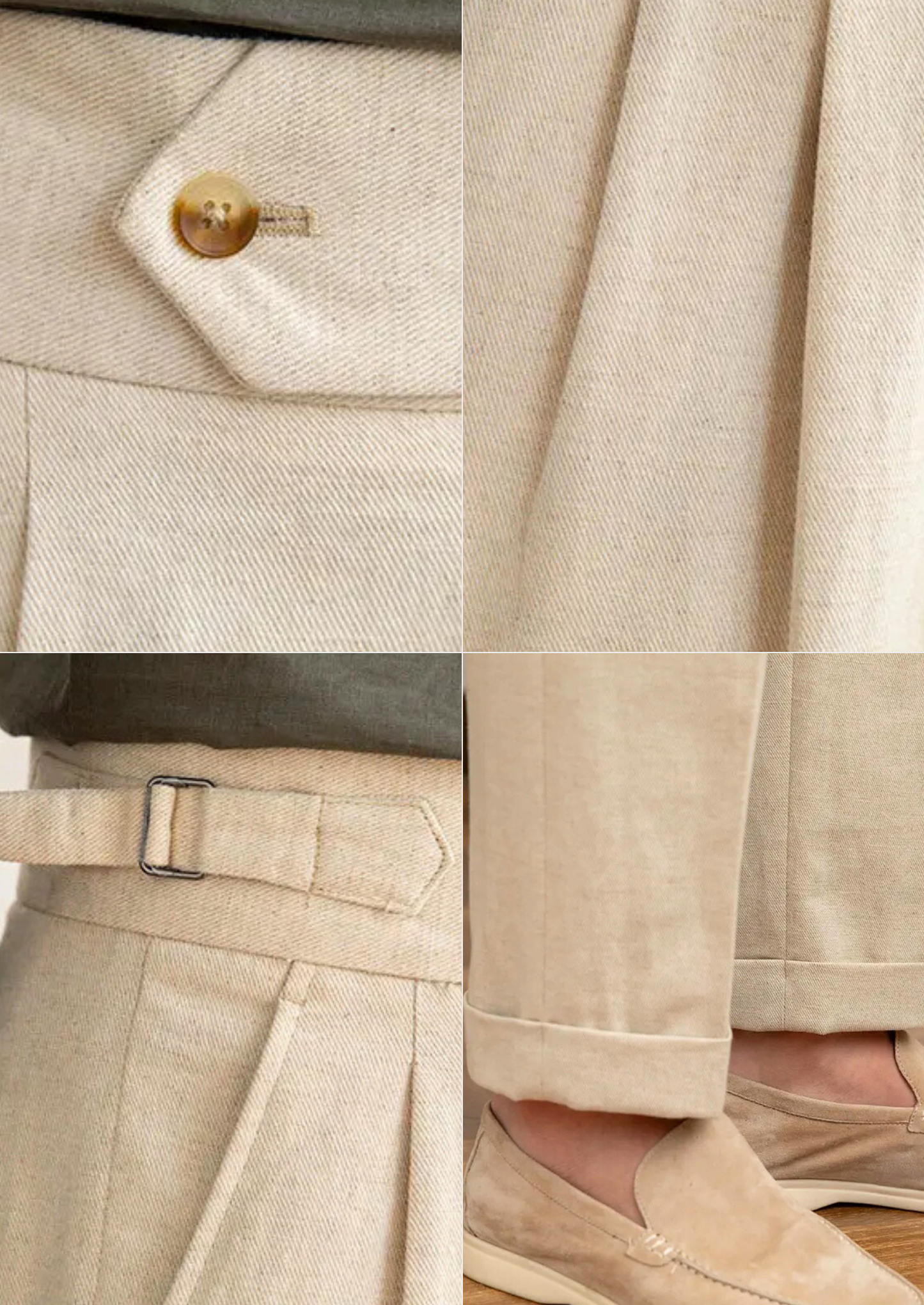 Napoli Pleated Coastal Trousers - Sand