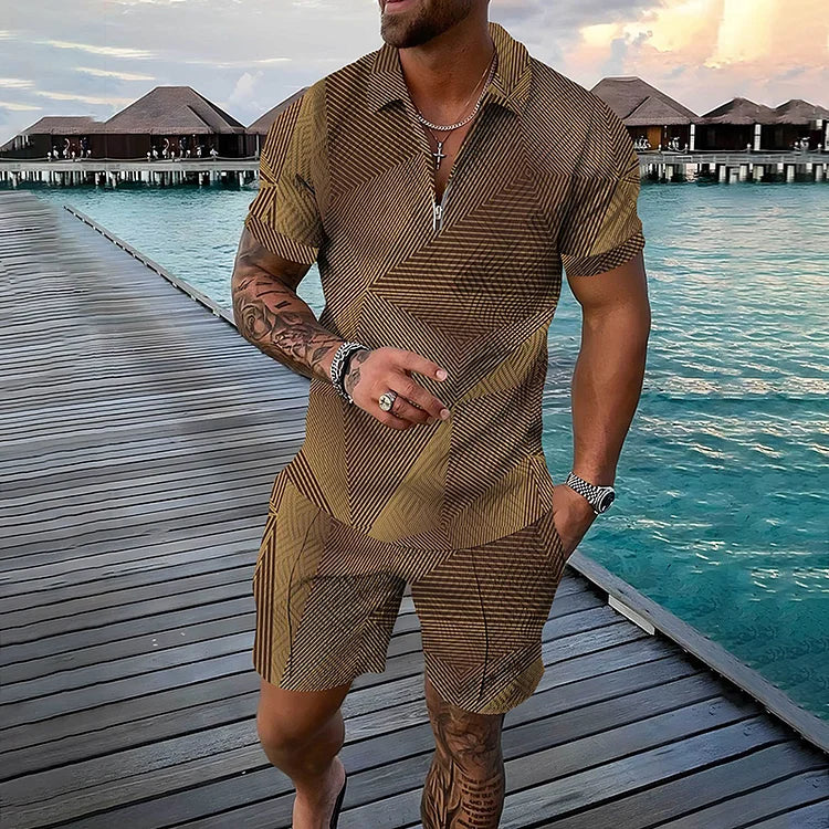 Desert Storm Polo Shirt And Short Co-Ord - DUVAL