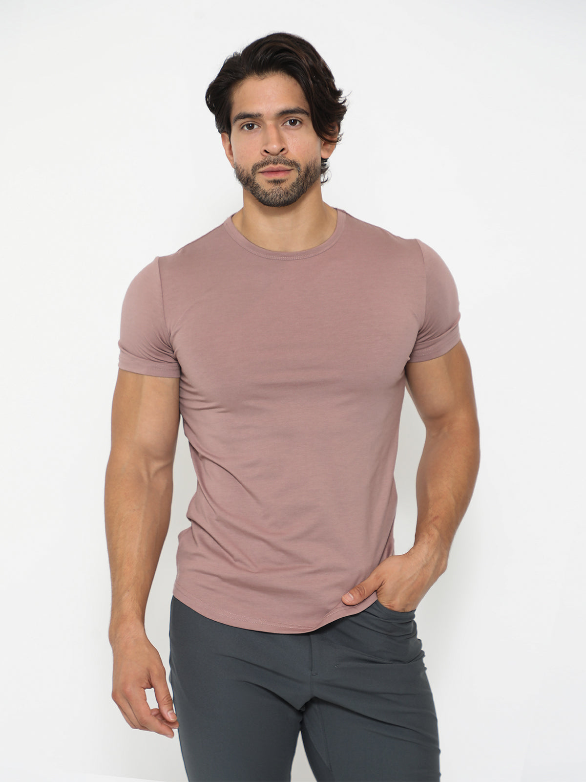 All Day Elite Curve-Hem Tee Short Sleeve New