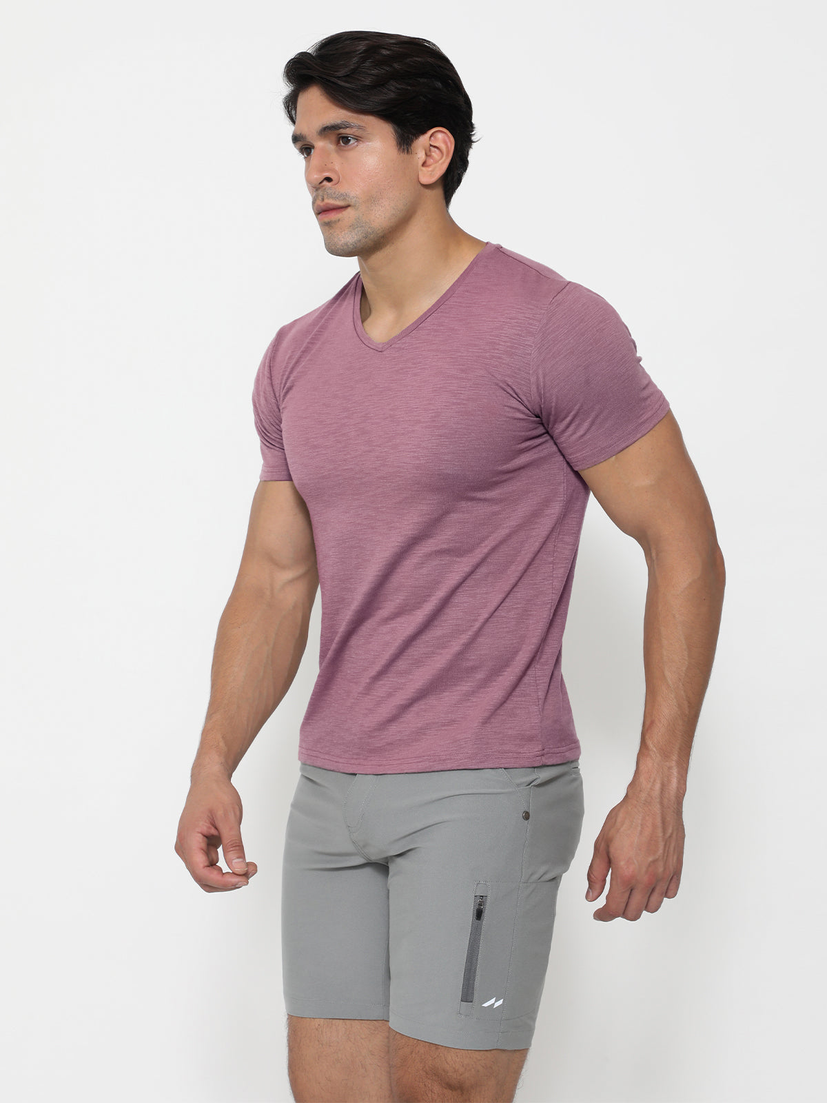 Slub V-neck T-shirt