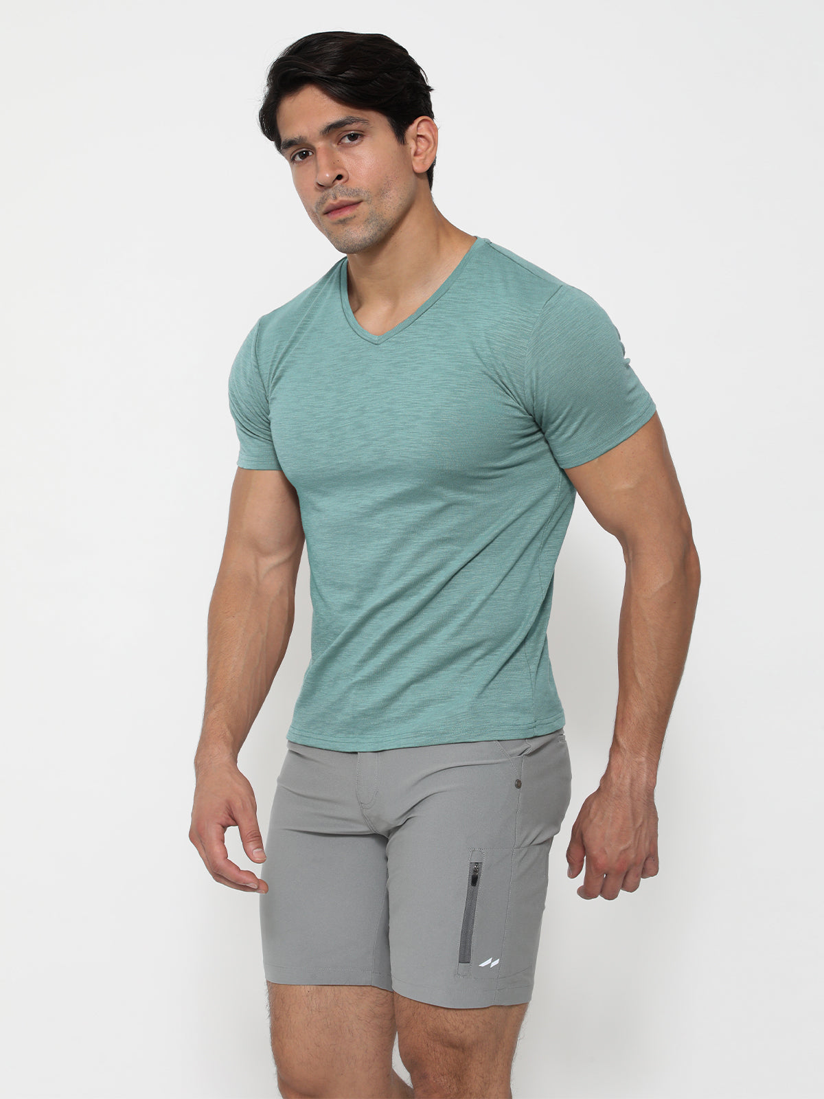 Slub V-neck T-shirt