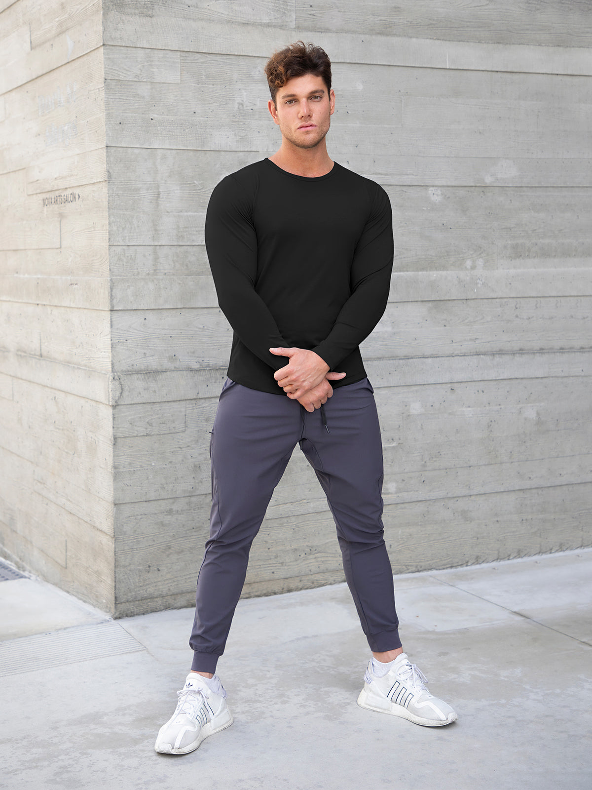 All Day Elite Curve-Hem Tee Stretch Long Sleeve