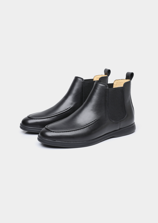 Black Leather Chelsea Boot
