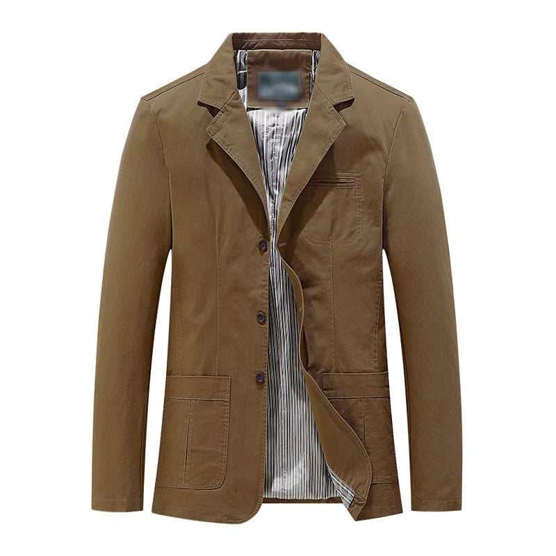 men's casual  lapel solid color single breasted blazer