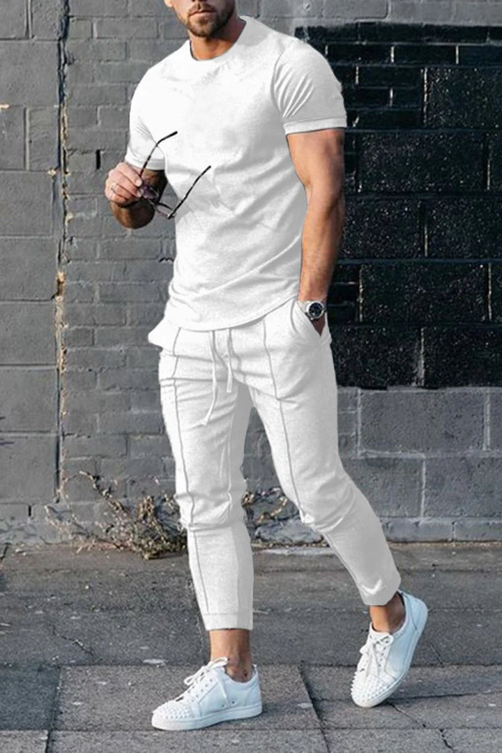 Short Sleeve Casual Two-piece Set - DUVAL
