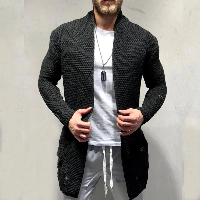 Casual Knitted Sweater Cardigan Long Coat - DUVAL