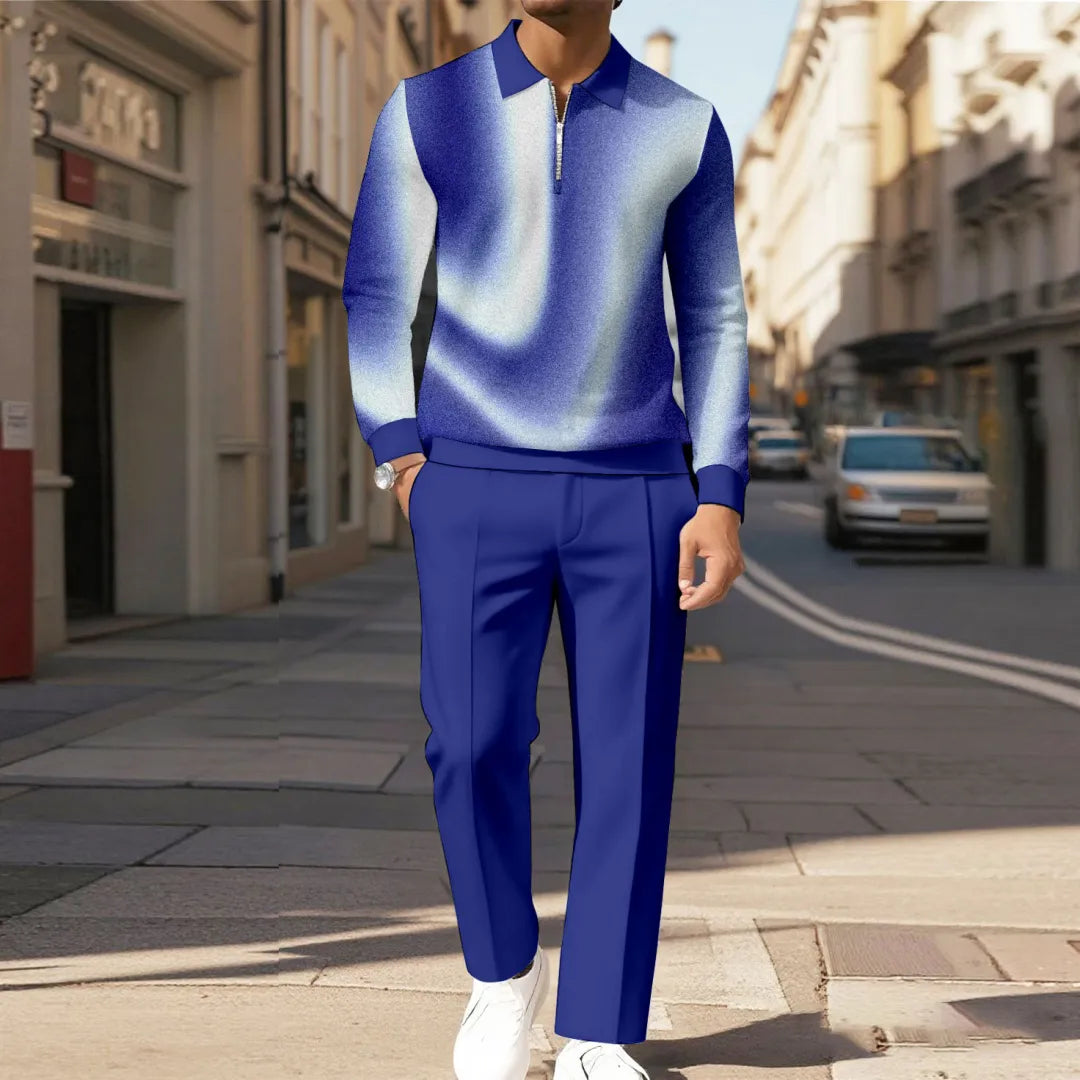 Modern Quarter Zip Two-Piece Set