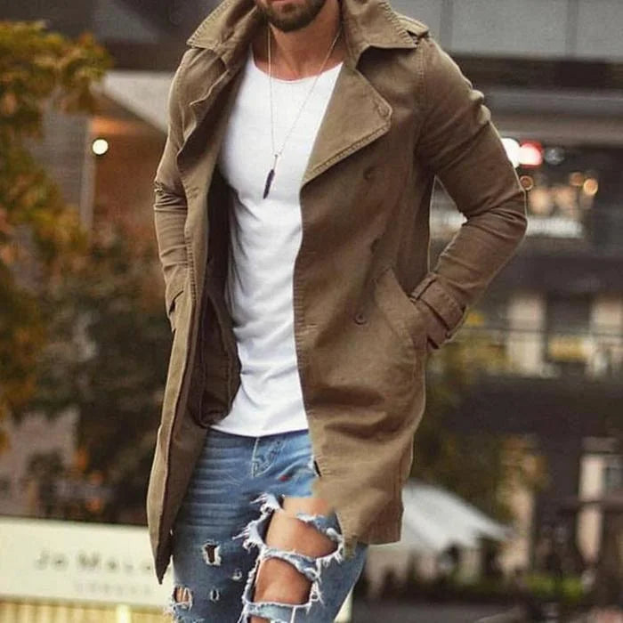 Slim Mid-length Lapel Trench Coat - DUVAL