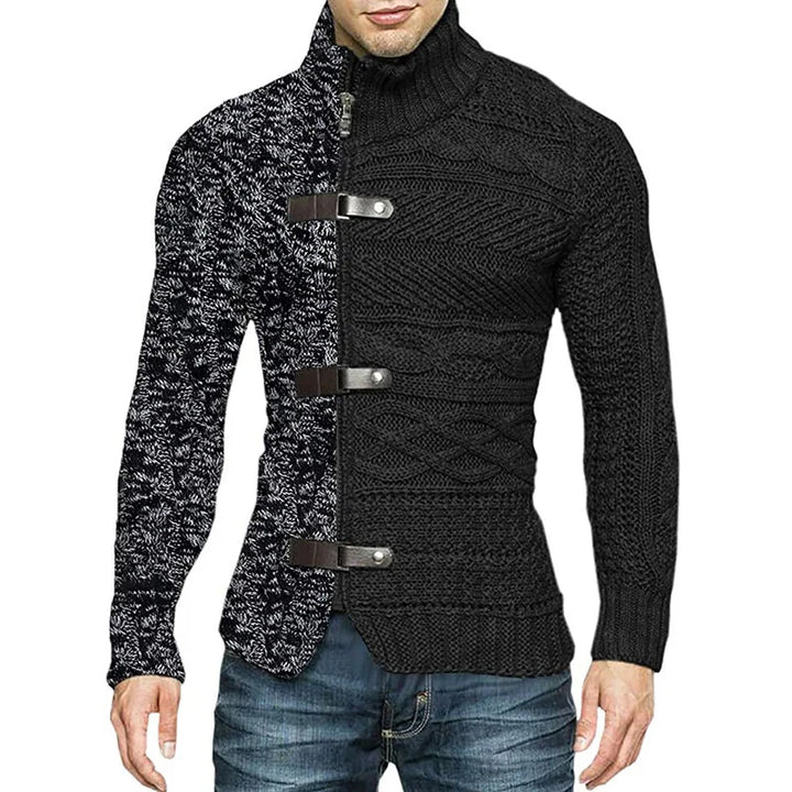 Trendy Paneled Knitted Sweater Jacket - DUVAL