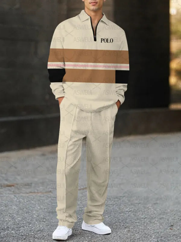 Long Sleeve Zipper Two-piece Set - DUVAL