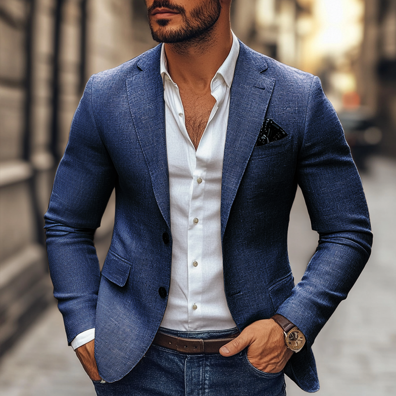 Fashion Notch Lapel Two Buttons Casual Blazer