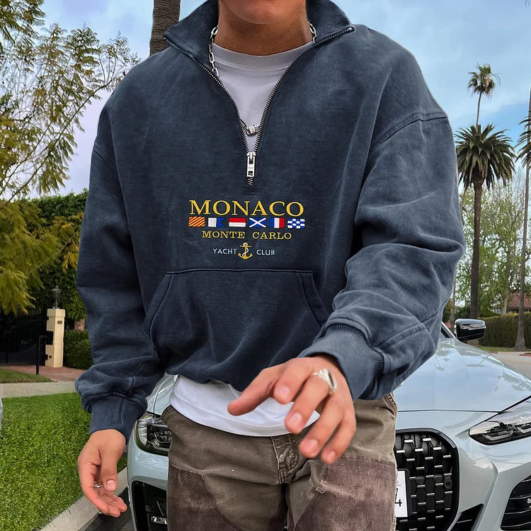 Monaco Monte Carlo Yacht Club Polo Neck Sweatshirt - DUVAL