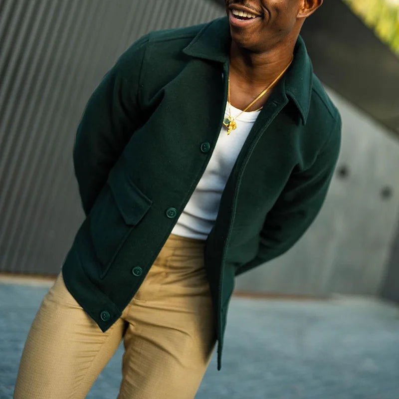Leisure Cover Bag Dark Green Shirt Jacket - DUVAL