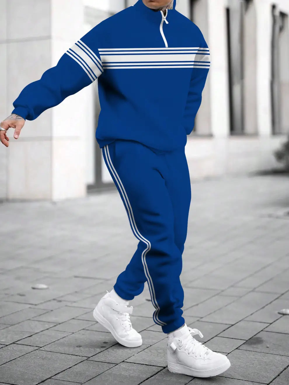 Relaxed Zipper Long Sleeve Two Piece Set - DUVAL