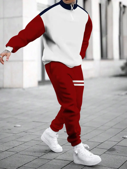 Relaxed Zipper Long Sleeve Two Piece Set