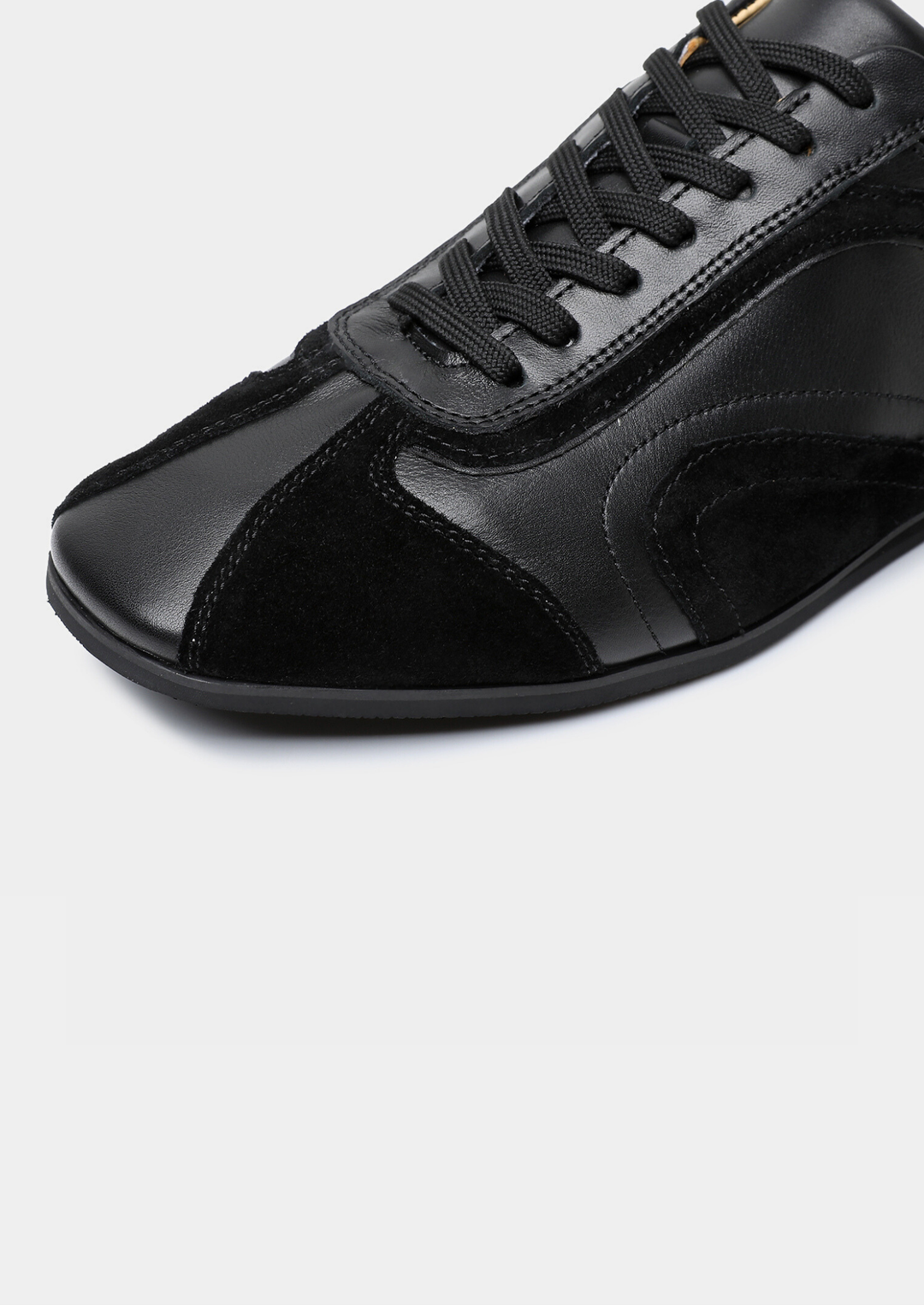 Black Retro Hybrid Suede Leather Runner