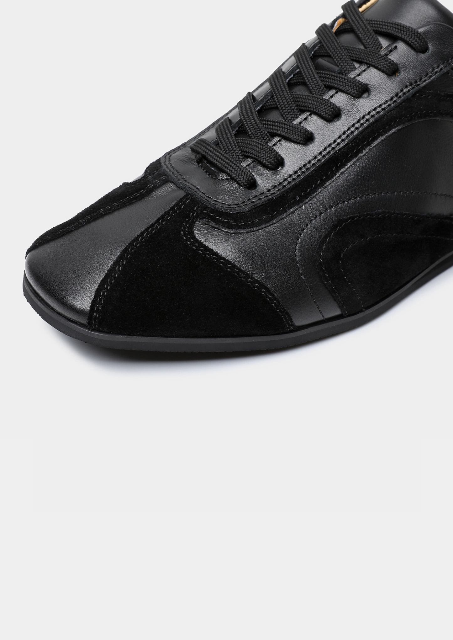 Black Retro Hybrid Suede Leather Runner