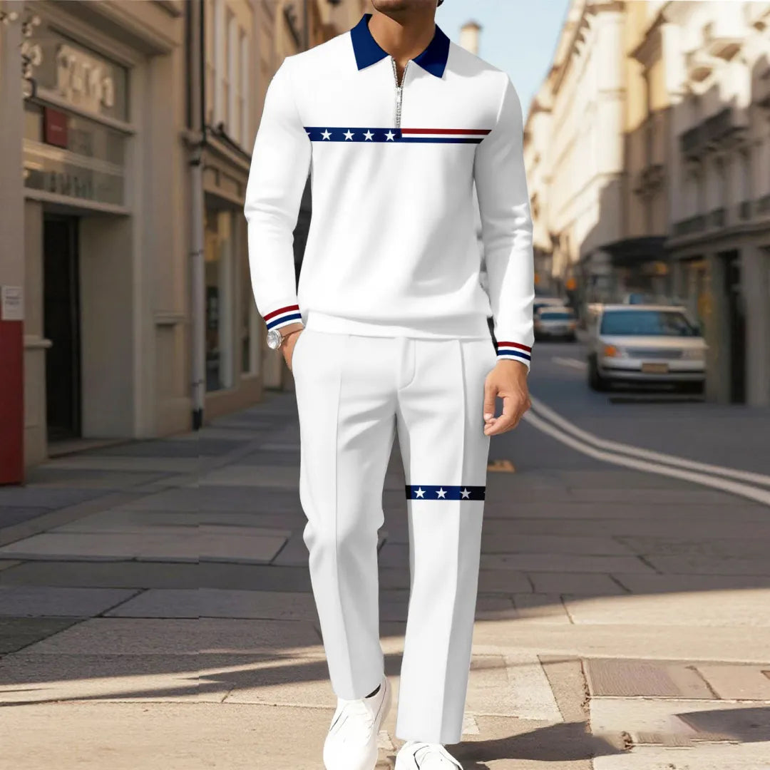 Modern Quarter Zip Two-Piece Set