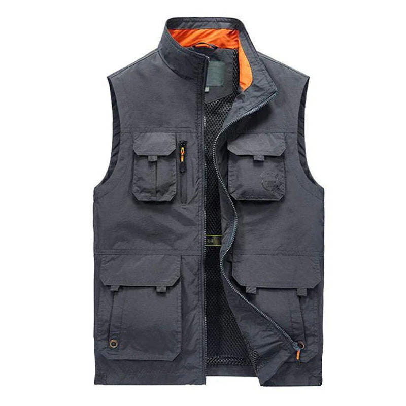 LOOSE STAND COLLAR VEST