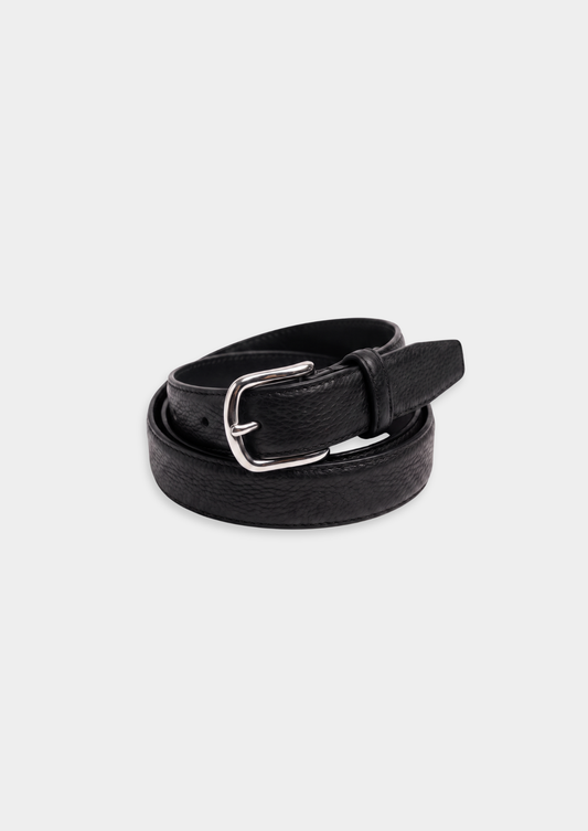 Black Essential Leather Belt
