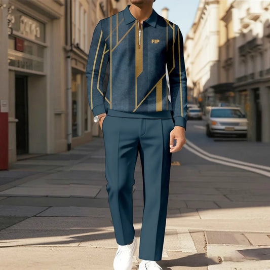 Modern Quarter Zip Two-Piece Set