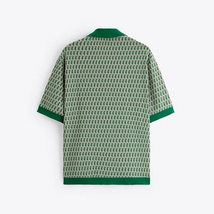 Green Square Vacation Breasted Shirt And Shorts Co-Ord