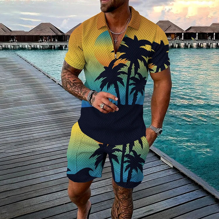 Breezy Polo Shirt And Shorts Co-Ord - DUVAL