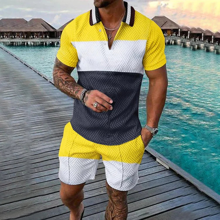 Coastal Man Polo Shirt And Shorts Co-Ord - DUVAL
