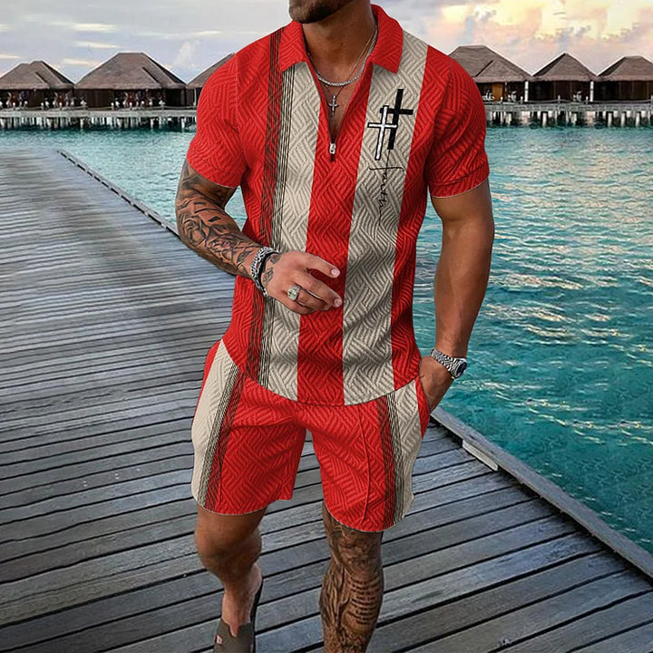 Cross Faith Polo Shirt And Shorts Co-Ord - DUVAL