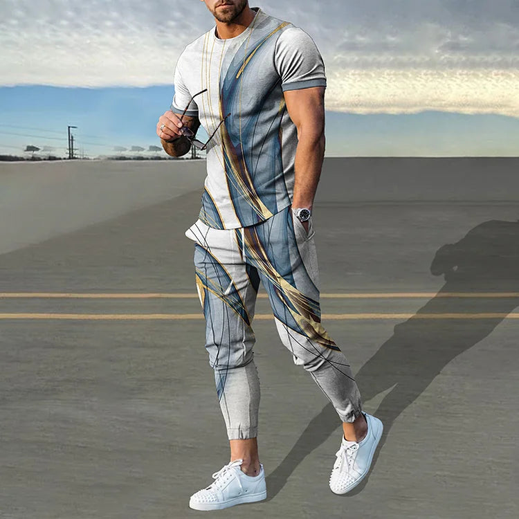 Short Sleeve Casual Two-piece Set - DUVAL