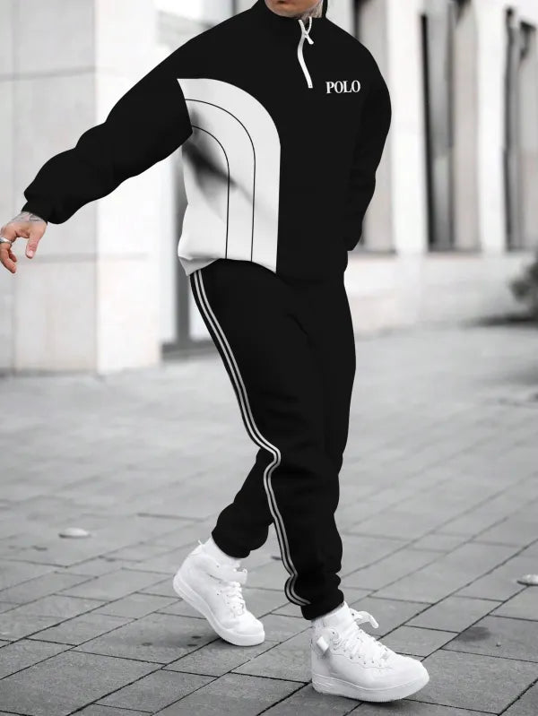 Long Sleeve Zipper Two-piece Set - DUVAL