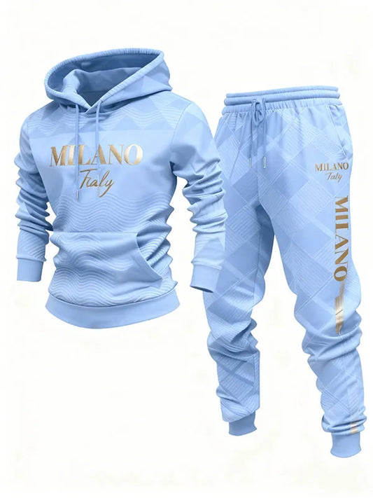 Hoodies Long Sleeved Sweatshirts & Sweatpants Two-Piece Set - DUVAL